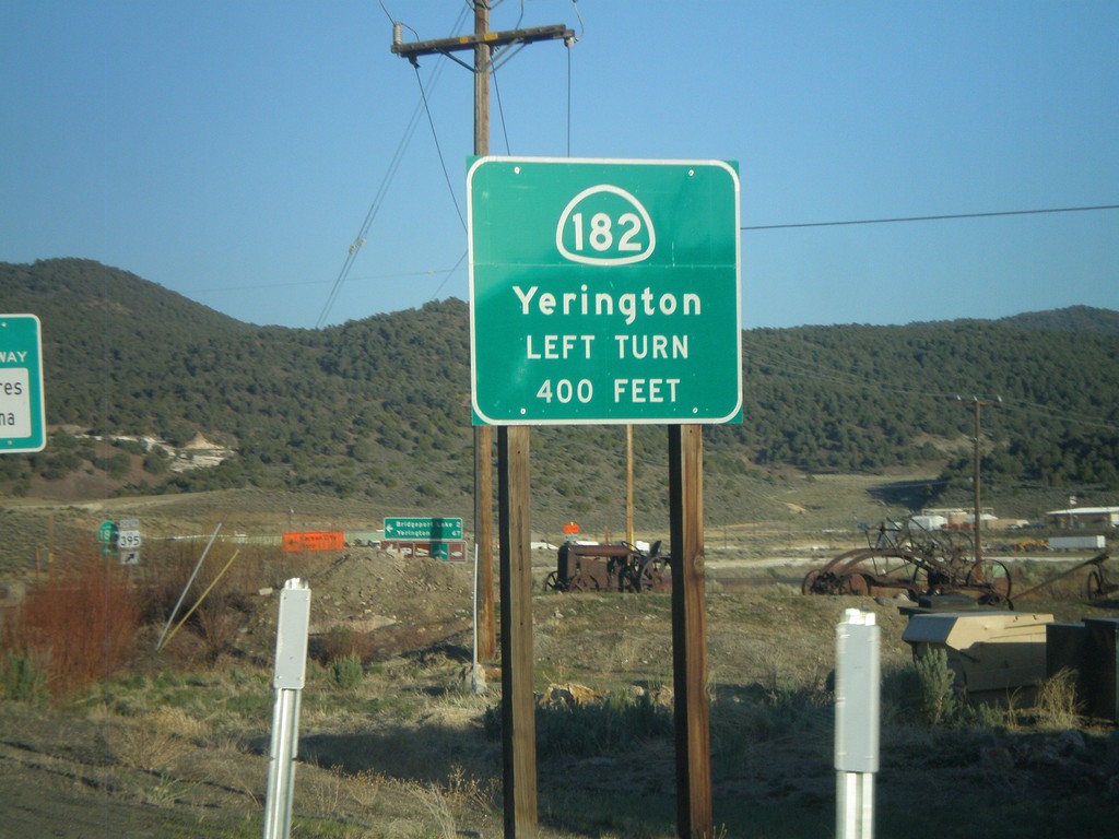 US-395 South Approaching CA-182