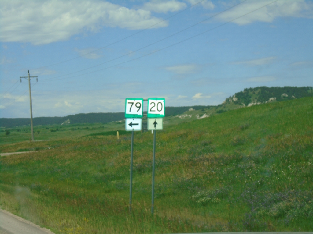 SD-20 West/SD-79 South at SD-20/SD-79 Split