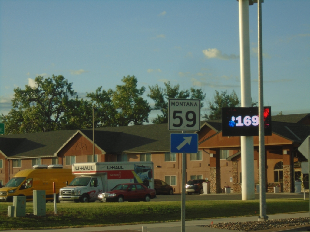 MT-59 Shield at Roundabout at I-94 Interchange