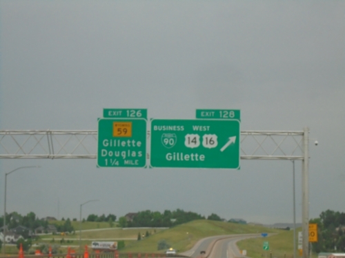 I-90 West - Exits 128 and 126