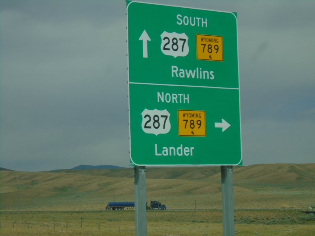 End WY-220 West at US-287/WY-789