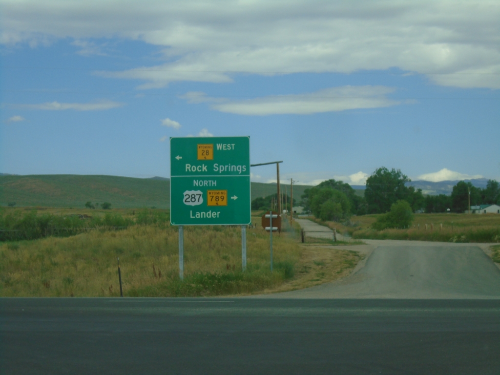 US-287/WY-789 North at WY-28