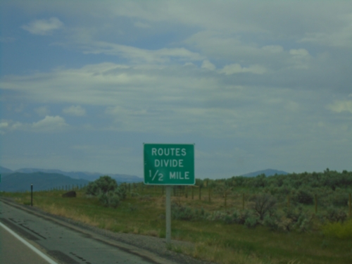 Routes Divide on US-30 West/WY-89 North