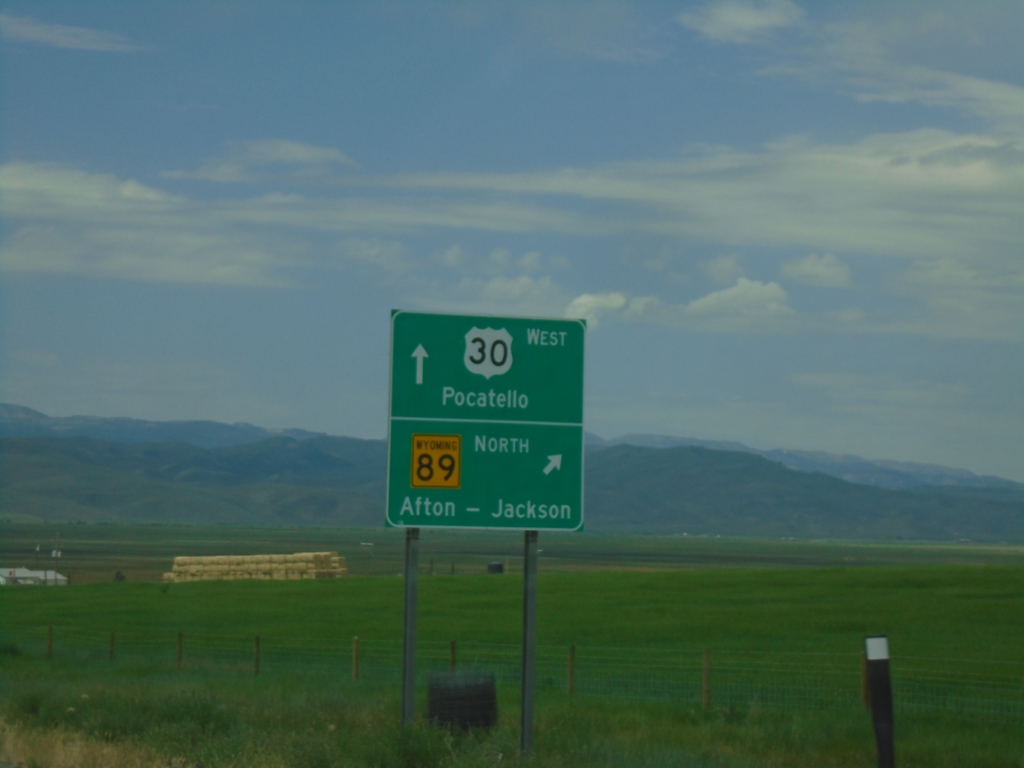 US-30 West/WY-89 North at WY-89