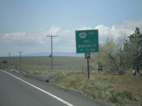 US-395 South Approaching OR-140