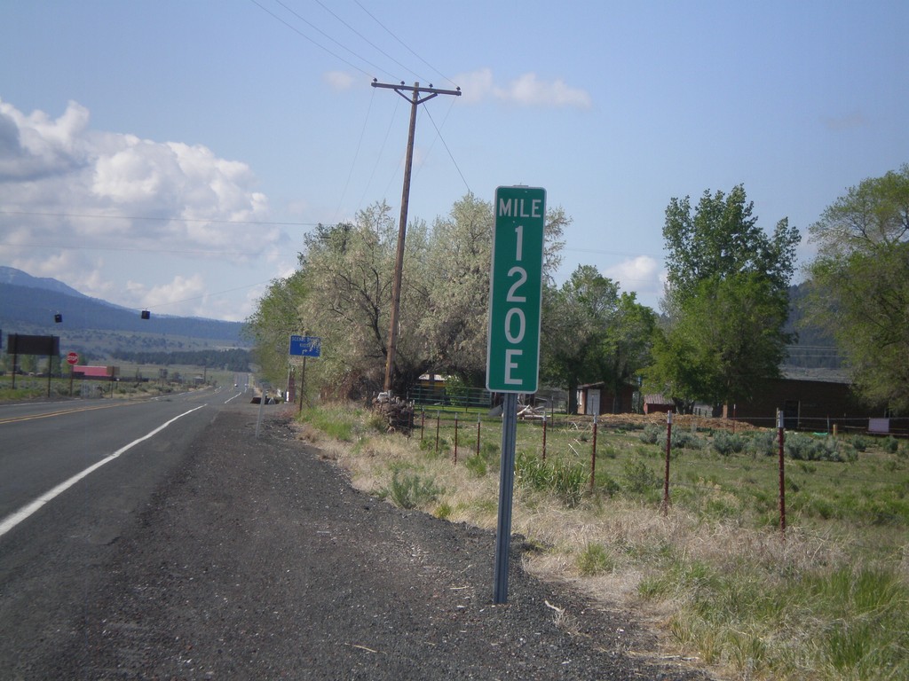 Milemarker at OR-31/US-395 Junction