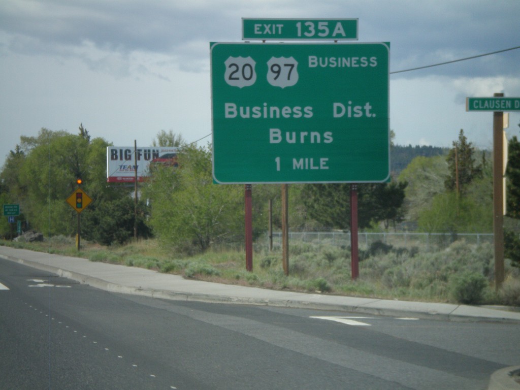 US-97 South Approaching Exit 135A