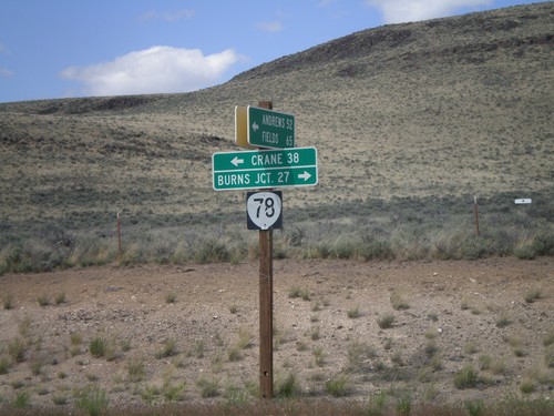 End Eastside Steens Mountain Road at OR-78