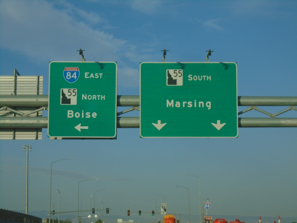 Karcher Road West Approaching I-84 East/ID-55 North