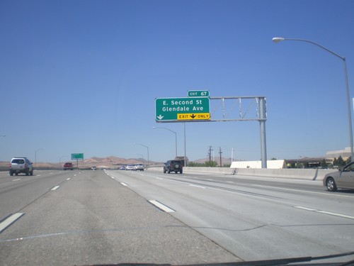 US-395 North Approaching Exit 67