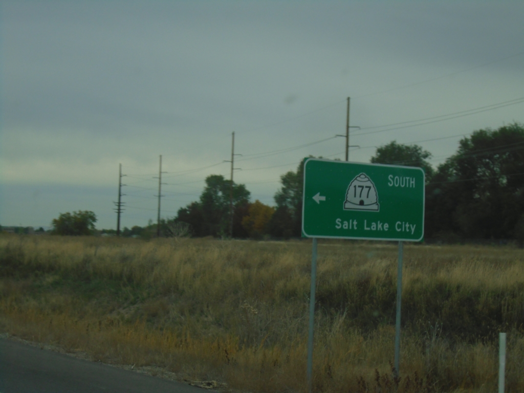 UT-193 West Approaching UT-177 South