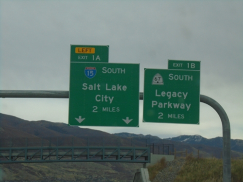 UT-177 South Approaching Exits 1B and 1A