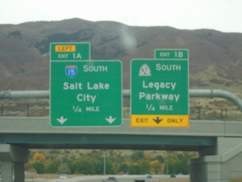 UT-177 South Approaching Exits 1B and 1A