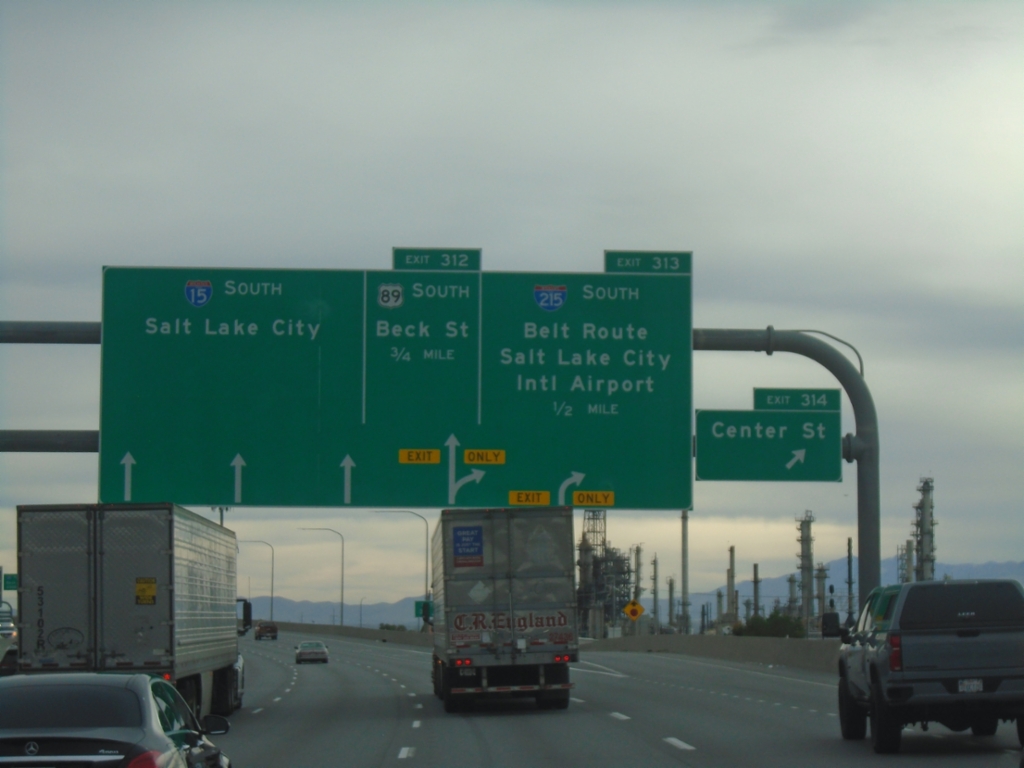 I-15 South - Exits 314, 313, and 312