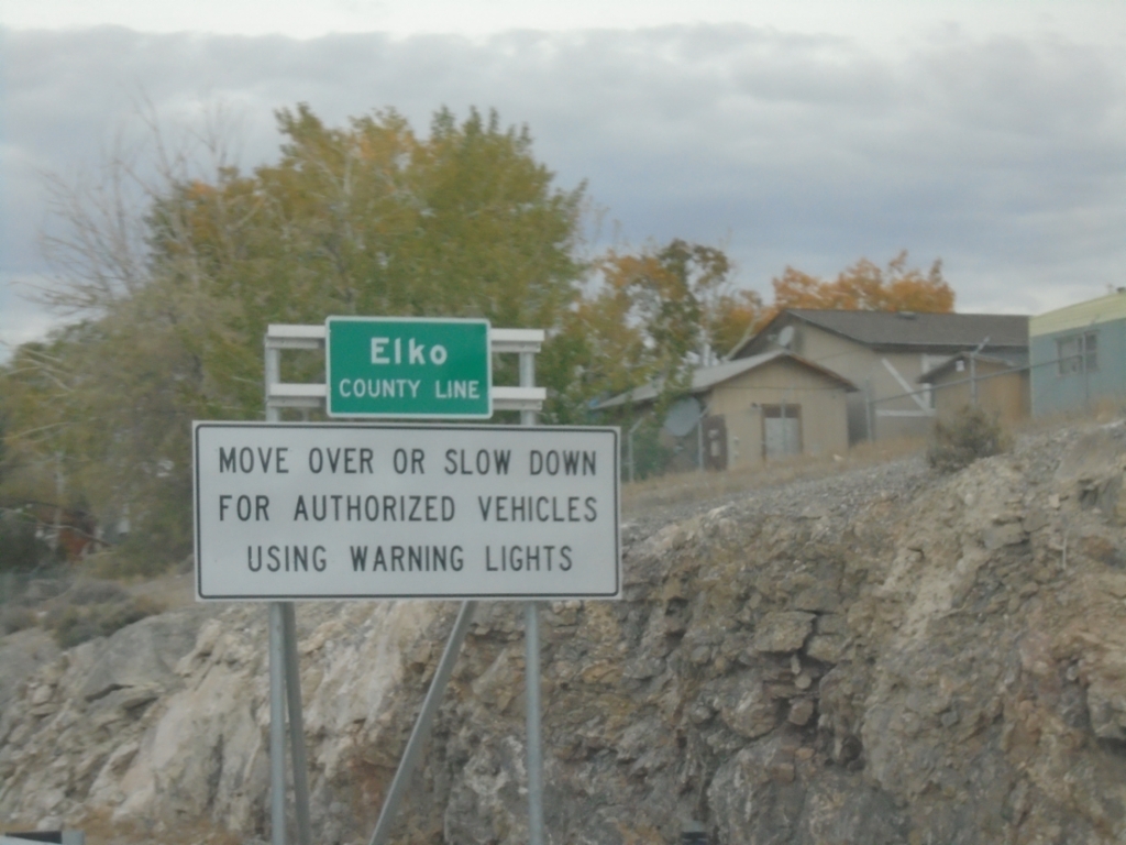 I-80 West - Elko County Line / Emergency Vehicle Law