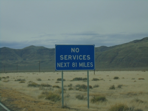 NV-140 North - No Services Next 81 Miles