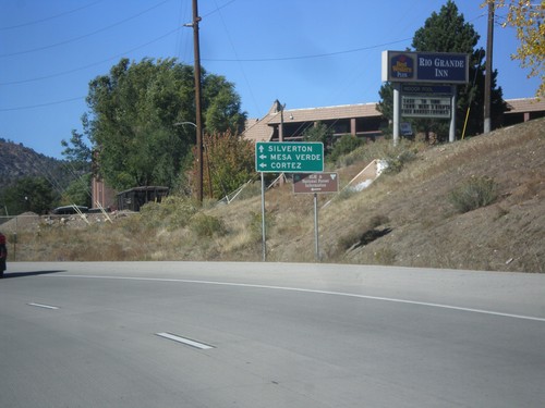 US-550 North/US-160 West Approaching US-160/US-550 Split