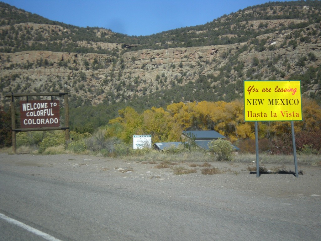 US-550 North - Leaving New Mexico/Welcome To Colorado