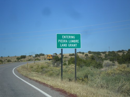 US-84 West - Entering Piedra Lumbre Land Grant