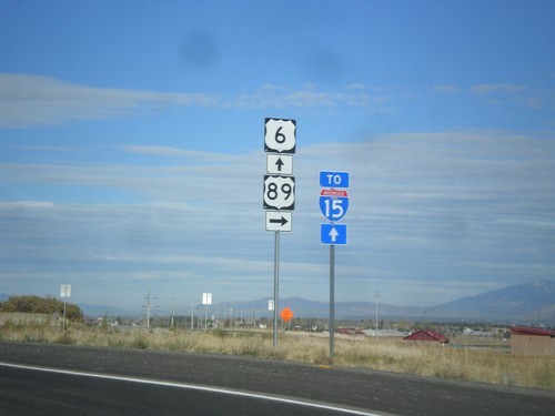 US-6 West/US-89 North Approaching Split