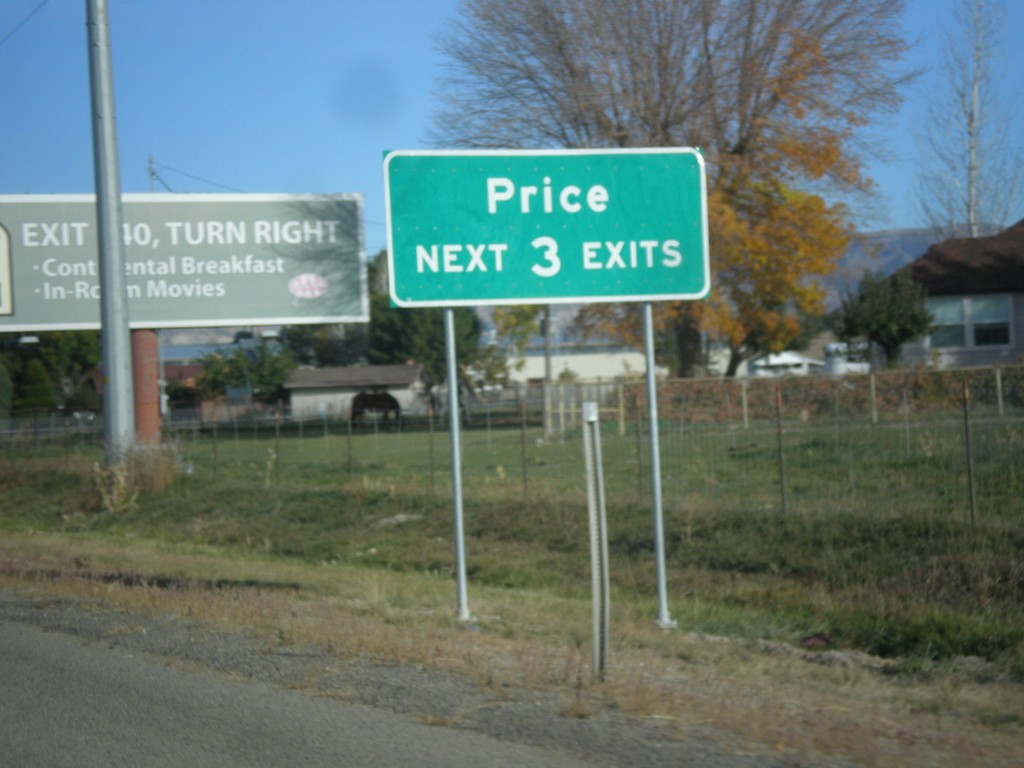 US-6 West/US-191 North - Price Next 3 Exits