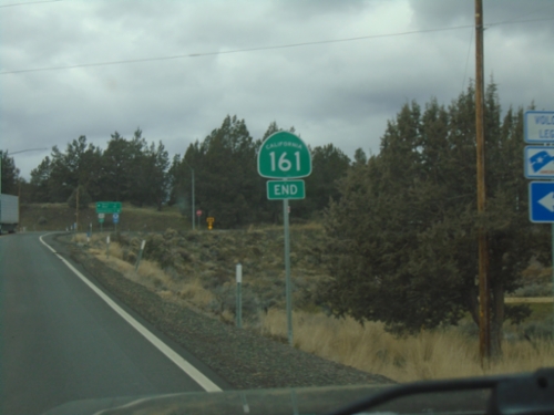 End CA-161 West Approaching US-97