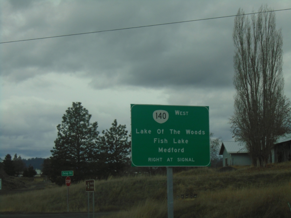 OR-66/OR-140 West Approaching OR-66/OR-140 Split