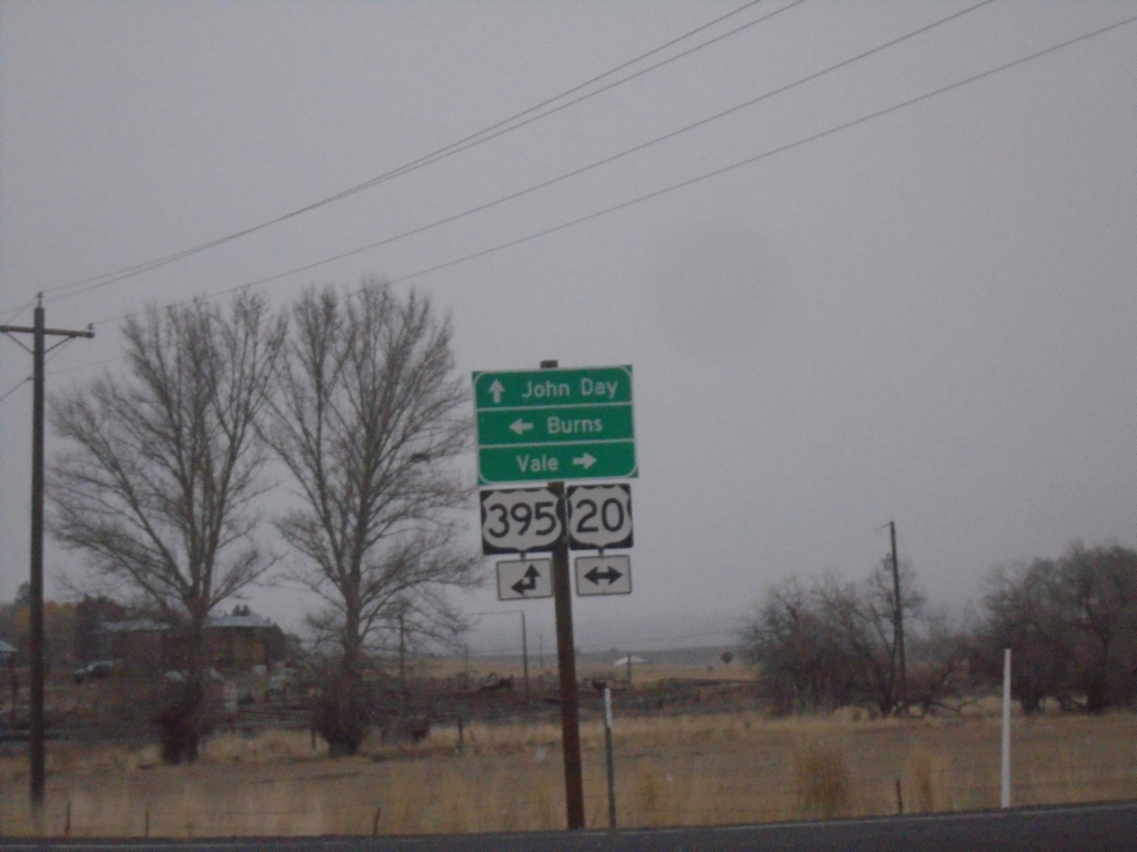 Fry Road North at US-20/US-395 Junction
