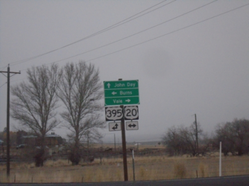 Fry Road North at US-20/US-395 Junction