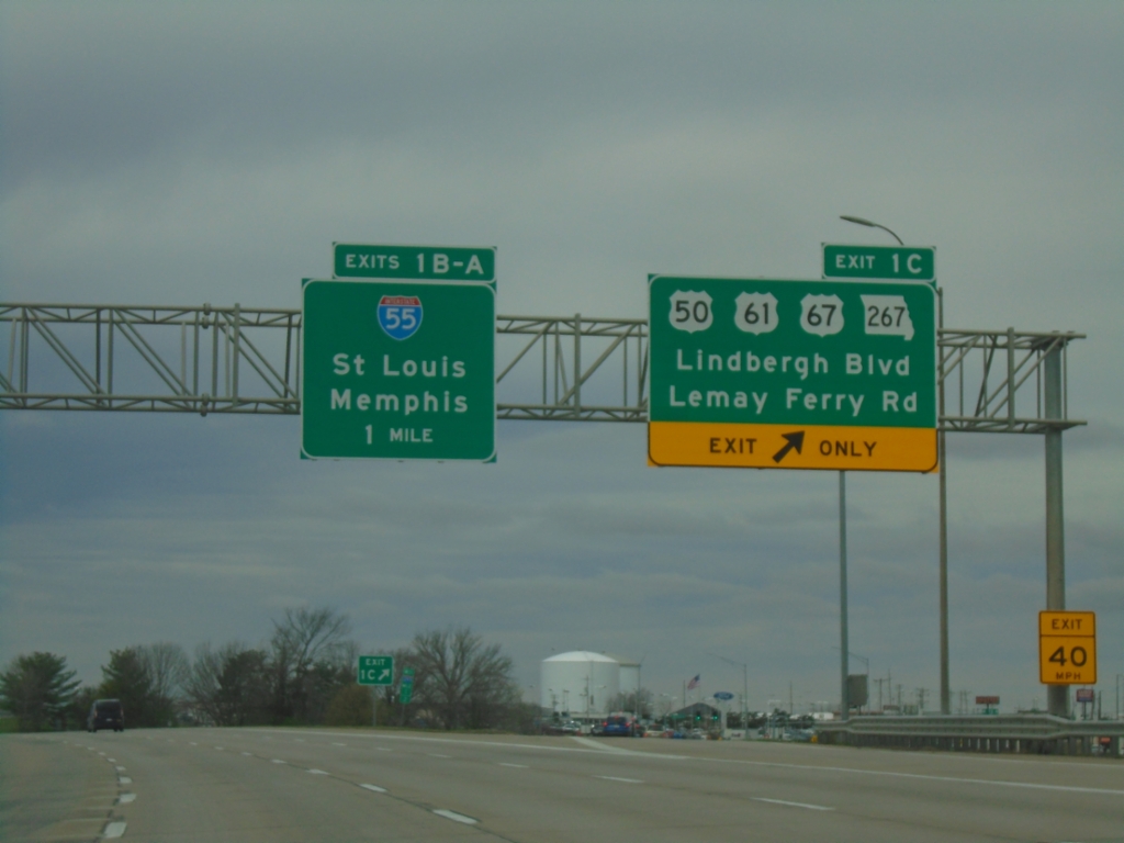 I-255 South - Exits 1C, 1B, and 1A