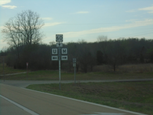 US-60 West at MO-M and MO-U Junction