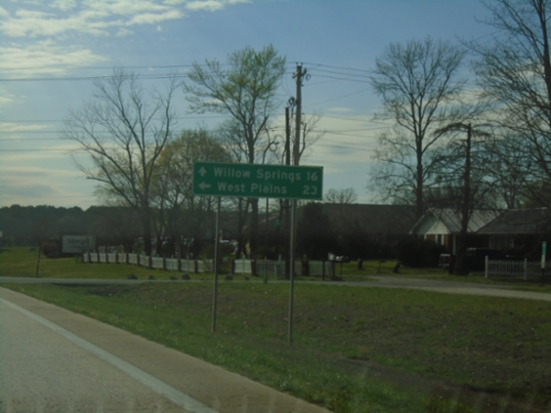 US-60 West/MO-17 South at US-60/MO-17 Split