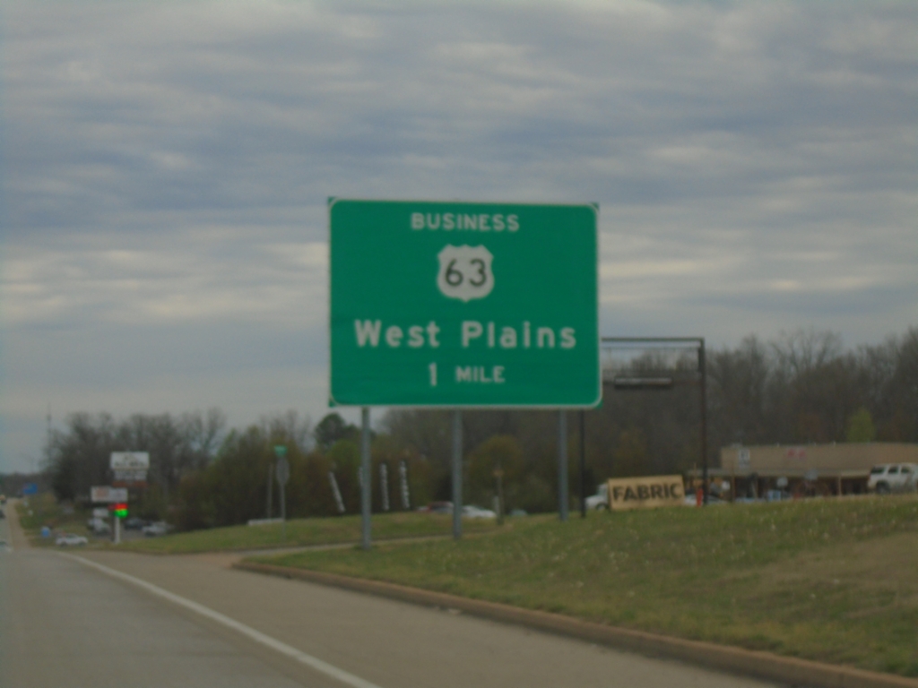 US-63 South Approaching Bus. US-63