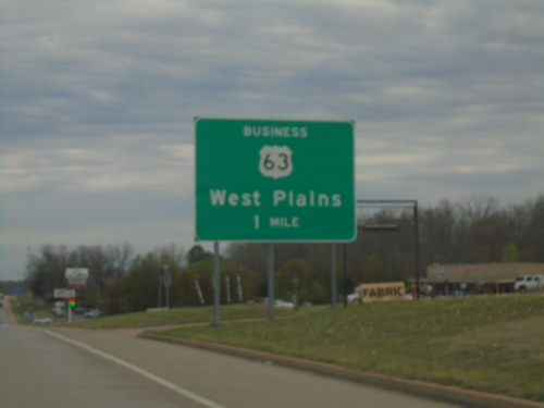 US-63 South Approaching Bus. US-63