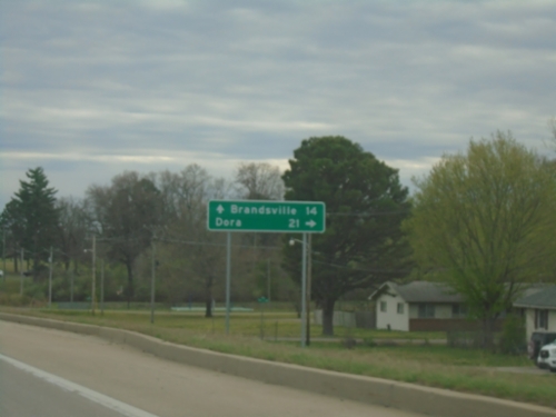 US-63 South Approaching US-160/MO-17/MO-CC