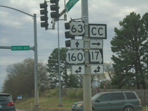 US-63 South at US-160/MO-17/MO-CC