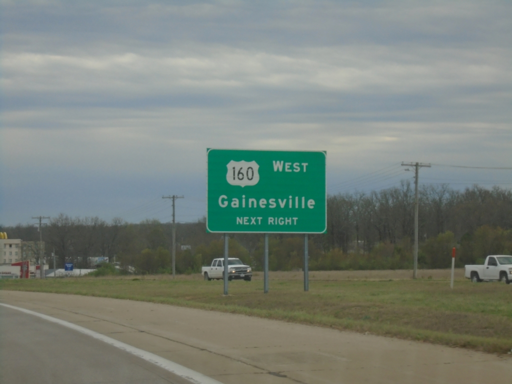 US-63/MO-17 South/US-160 West Approaching US-160 West
