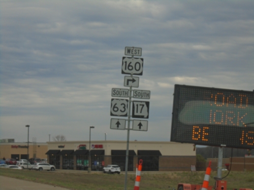 US-63/MO-17 South/US-160 West At US-160 West