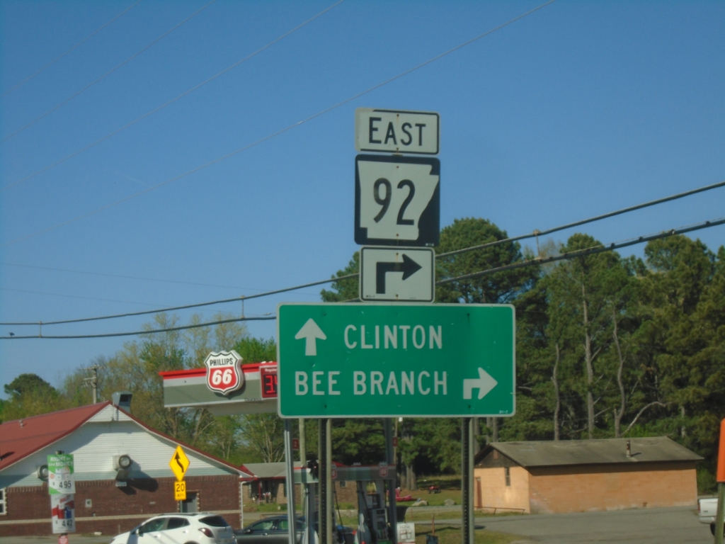 AR-9 North/AR-92 East at AR-9/AR-92 Split