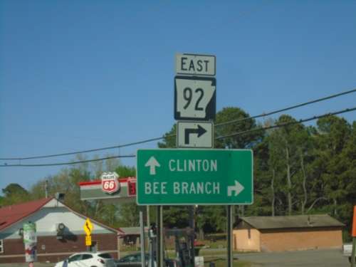 AR-9 North/AR-92 East at AR-9/AR-92 Split