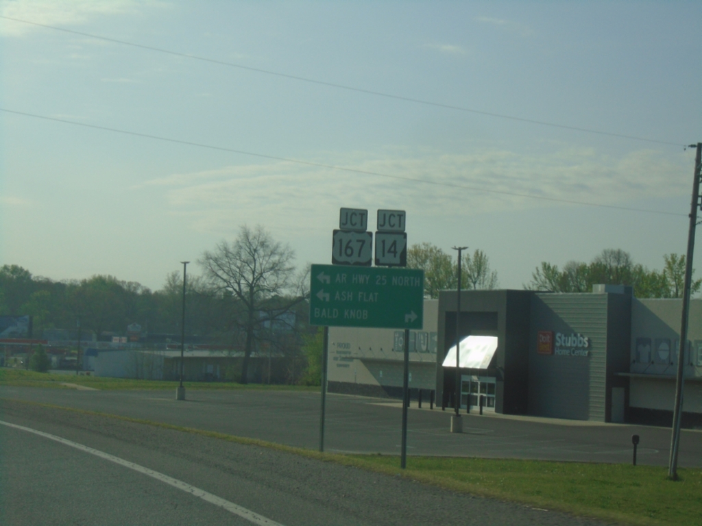 AR-14 East/AR-25 North at US-167