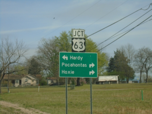 AR-115 North Approaching US-62/US-63