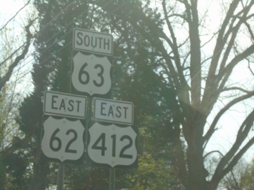 US-63 South/US-62/US-412 East - Imboden