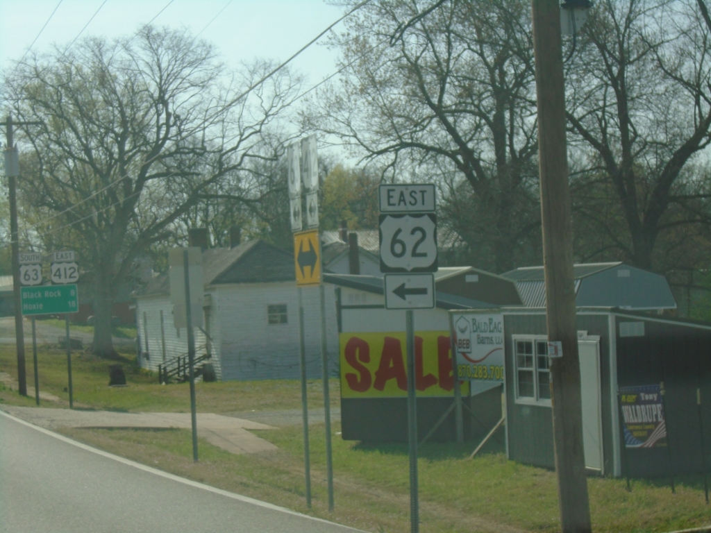 US-63 South/US-62/US-412 East at US-62 East