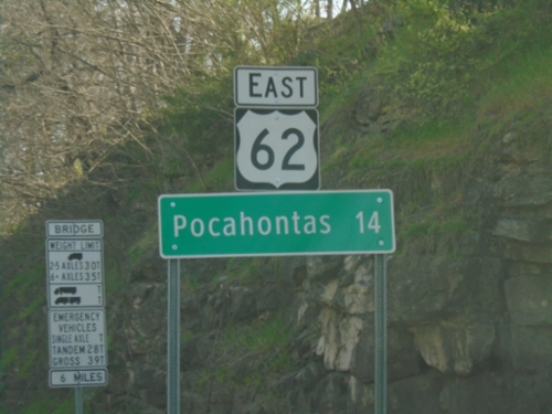 US-62 East - Distance Marker