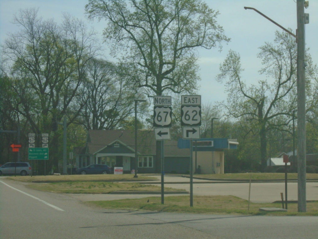 US-62 East/US-67 North at US-62/US-67 Split