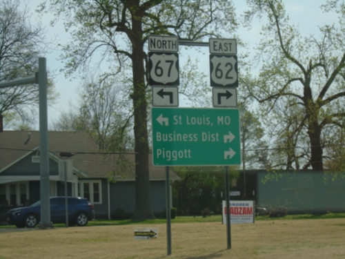 US-62 East/US-67 North at US-62/US-67 Split