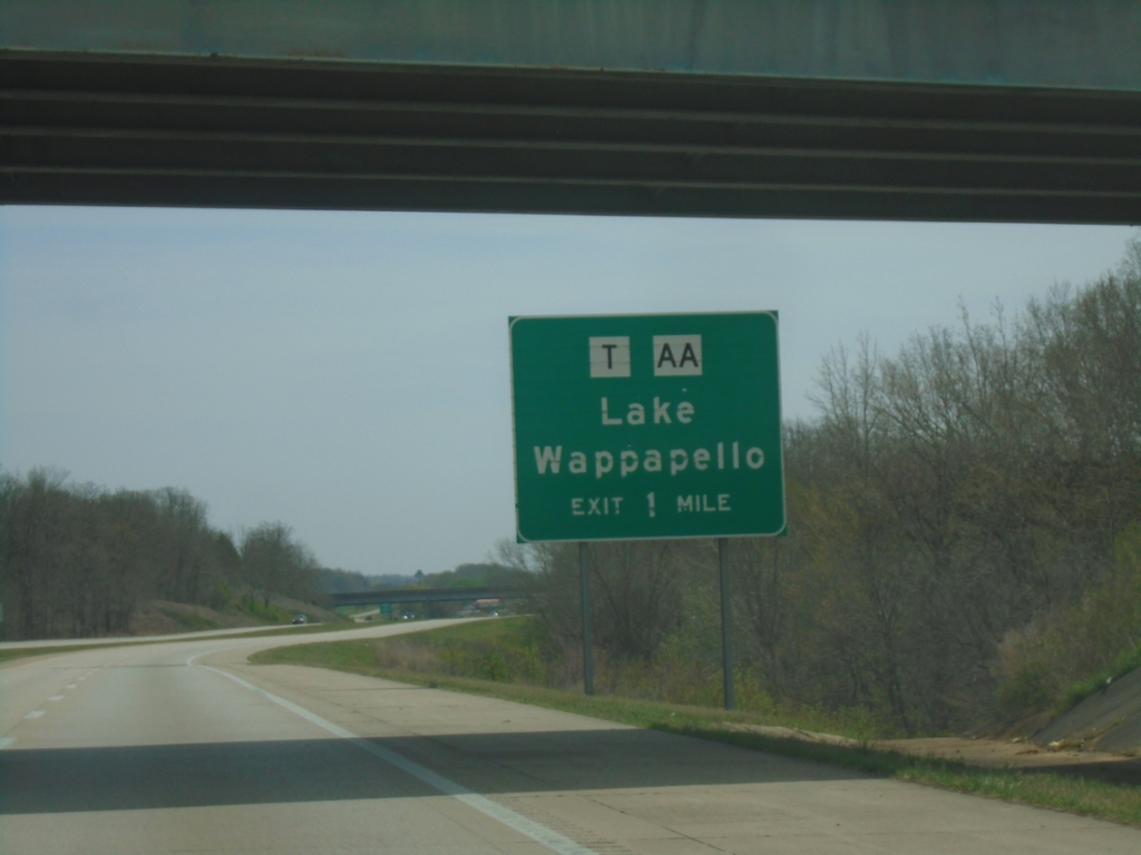US-60 East Approaching Lake Wappapello Interchange