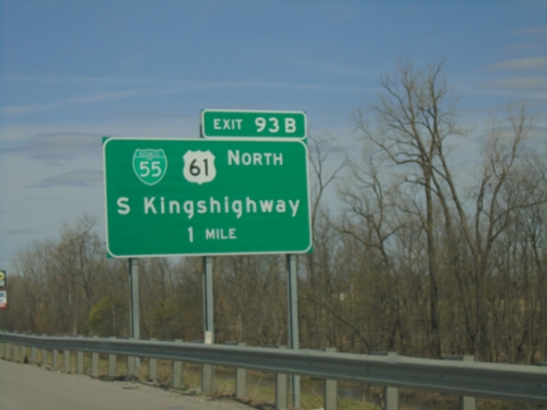 I-55 North - Exit 93B