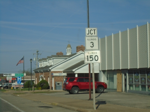 IL-3 North/IL-150 East at IL-3/IL-150 Split